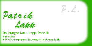 patrik lapp business card